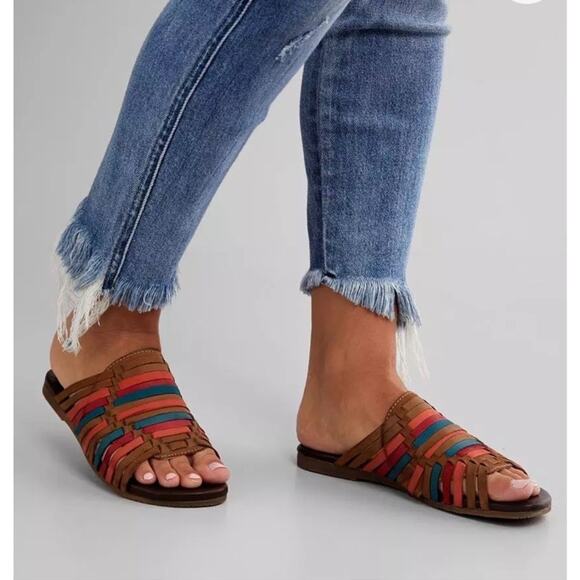 ROAN by Bed Stu Marilee Slide Multi Color Leather Strappy Slide Sandal 9.5 READ - Picture 12 of 13